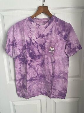 Peanuts Purple Tie-Dye Crew Neck Tee